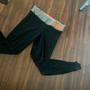 Victoria Secret PINK Yoga Leggings - Sequin Logo - Size Small Like New